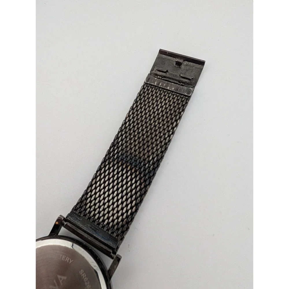 Geneva Watch‎ Men 42mm Case Gunmetal Tone Mesh Metal Band w/ Box- New Battery
